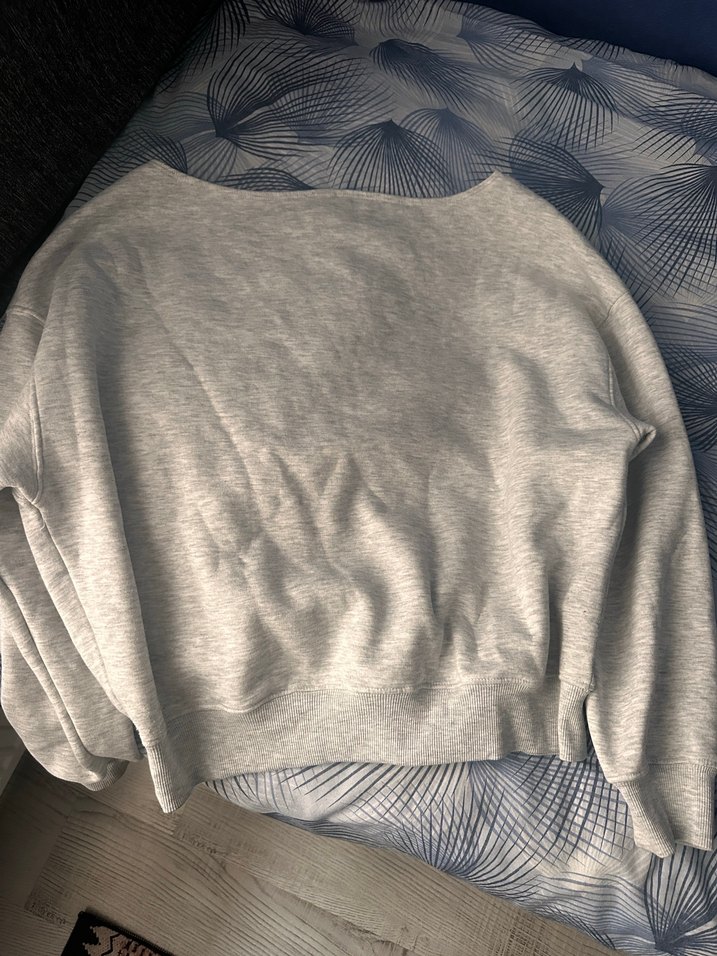 Gri Yıldız Detaylı Kadın Sweatshirt - Görsel 3