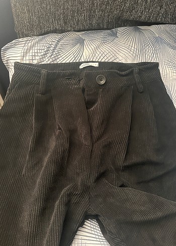 Kahverengi Kadın Süet Pileli Pantolon - Görsel 2