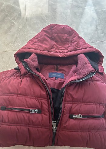 Bordo Fermuarlı Mont
