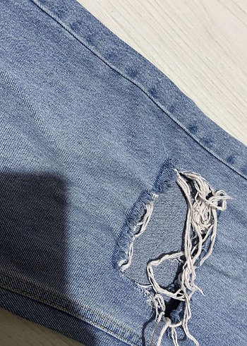34 Beden mavi Renk Trendyol Mavi Batik Desenli Kadın Kot Pantolon