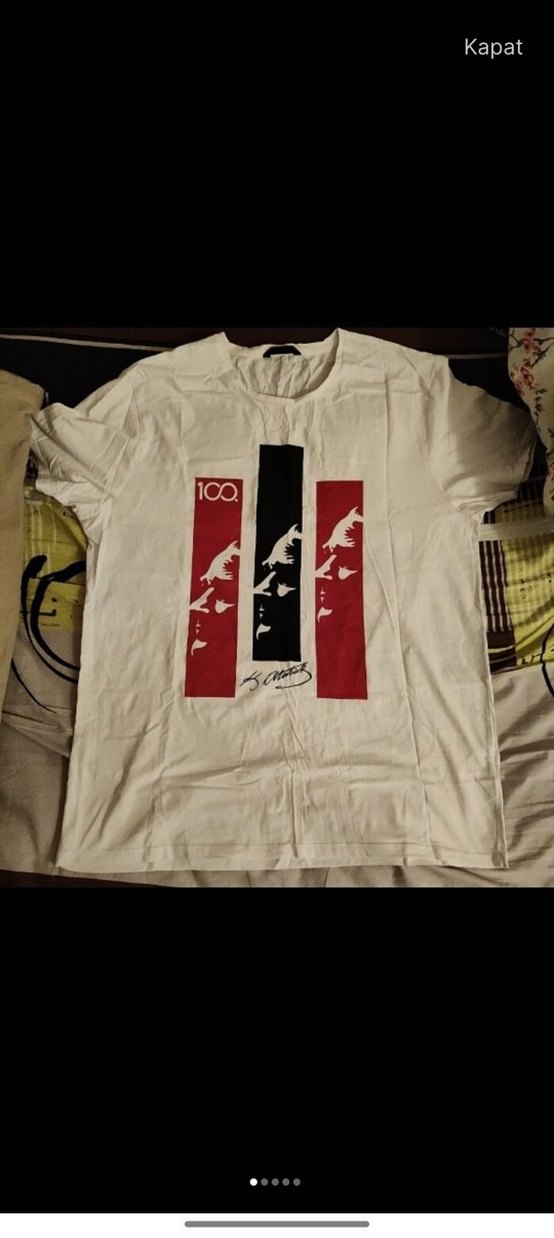 Beyaz Baskılı Erkek Kısa Kollu Tişört - Görsel 2