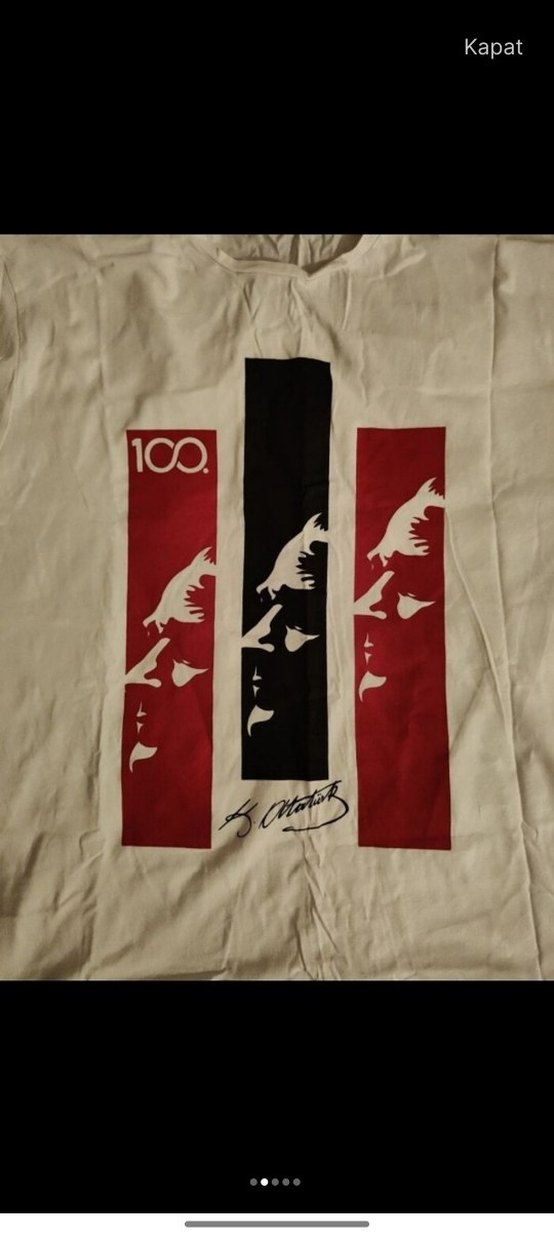 Beyaz Baskılı Erkek Kısa Kollu Tişört - Görsel 3