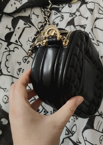 Kilitli Siyah Deri Kadın Çanta - Görsel 8