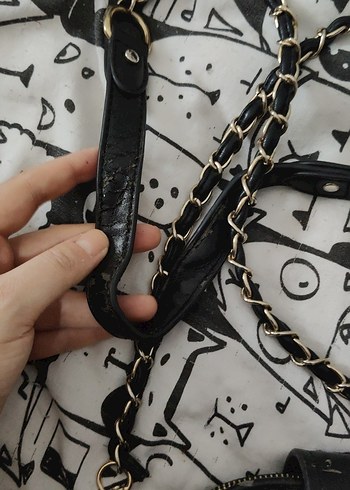 Kilitli Siyah Deri Kadın Çanta - Görsel 2