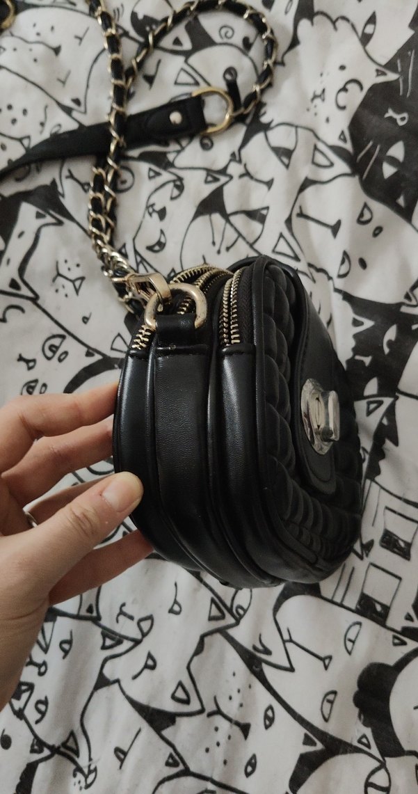 Kilitli Siyah Deri Kadın Çanta - Görsel 5