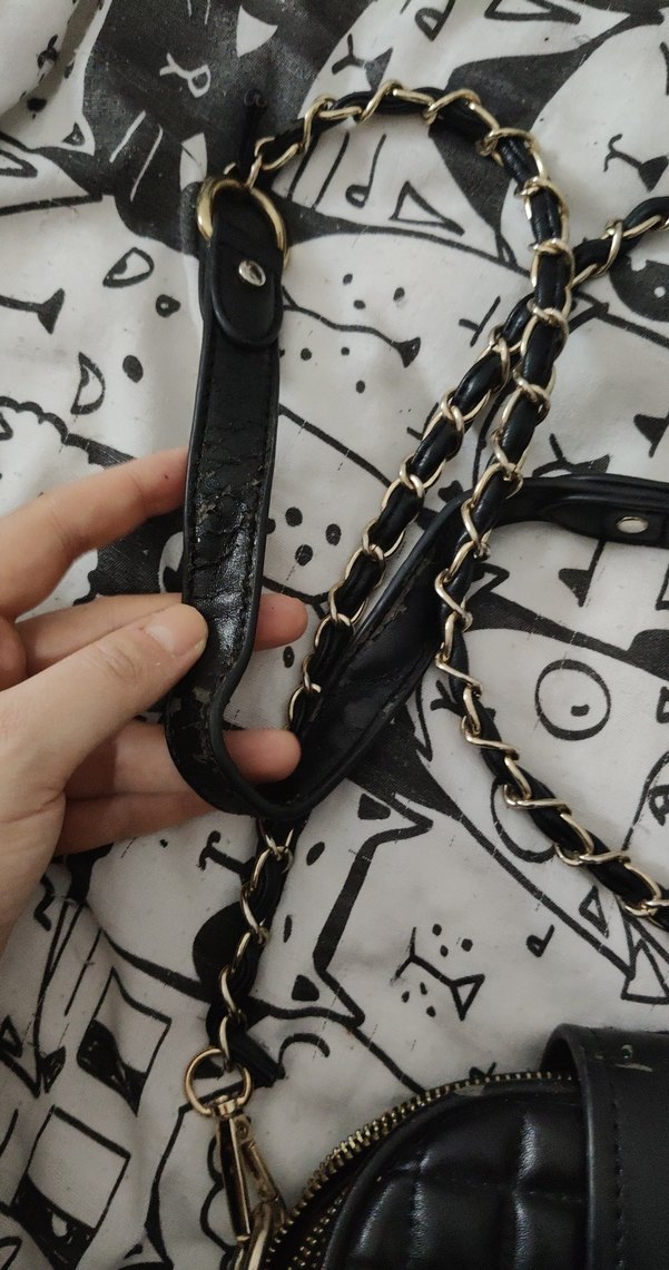 Kilitli Siyah Deri Kadın Çanta - Görsel 2