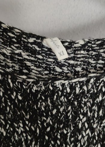 Kadın Siyah Gri Örgü Kazak - Görsel 2