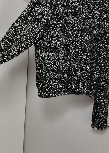 Kadın Siyah Gri Örgü Kazak - Görsel 4