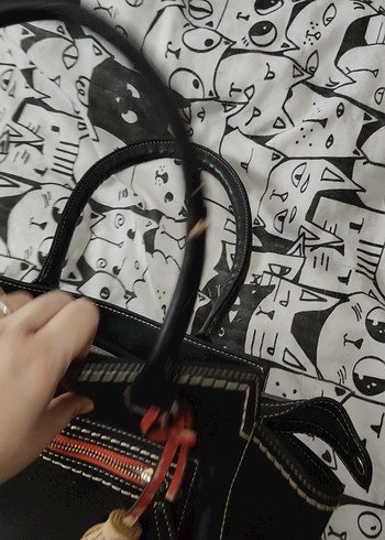 Siyah Deri Gotik Kadın Çanta - Görsel 4