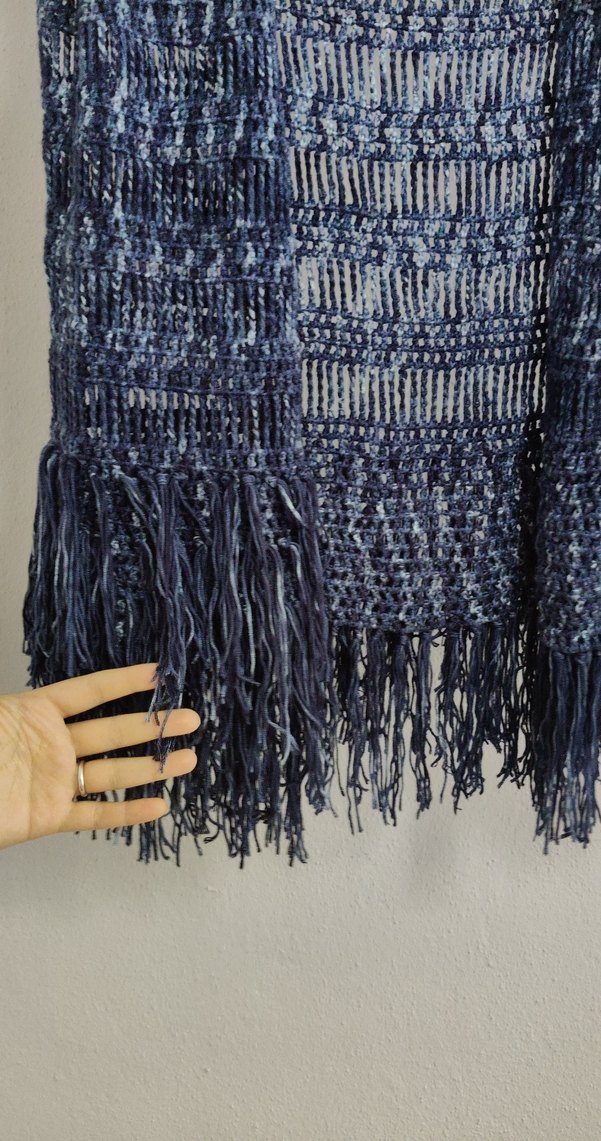 Bohem Tarzı Örgü Püsküllü Kadın Yelek - Görsel 5