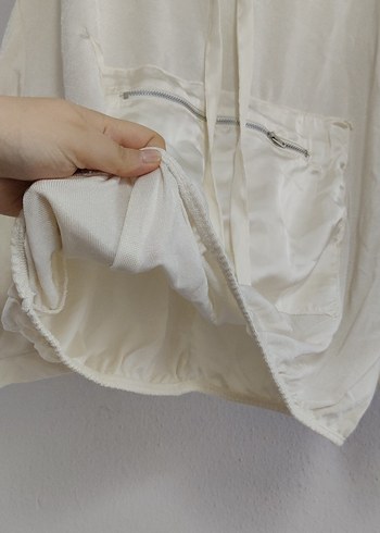 Kadın Beyaz Kapüşonlu Sweatshirt - Görsel 3