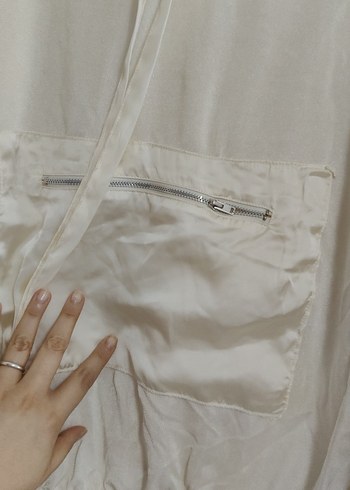 Kadın Beyaz Kapüşonlu Sweatshirt - Görsel 4