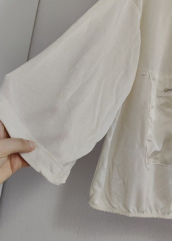 Kadın Beyaz Kapüşonlu Sweatshirt - Görsel 2