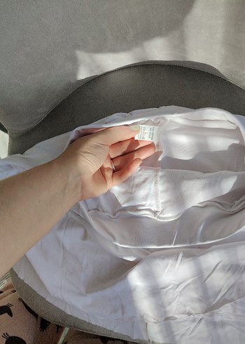 Beyaz Keten Midi Drapeli Etek - Görsel 3