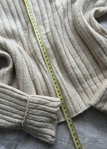 Bej Kadın Boğazlı Triko Kazak - Görsel 2