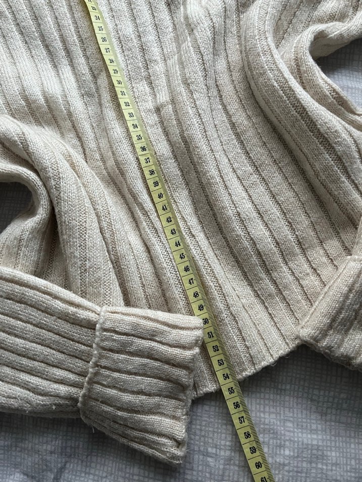 Bej Kadın Boğazlı Triko Kazak - Görsel 2