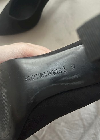 Siyah Süet Stiletto Kadın Topuklu Ayakkabı stradivarius - Görsel 3