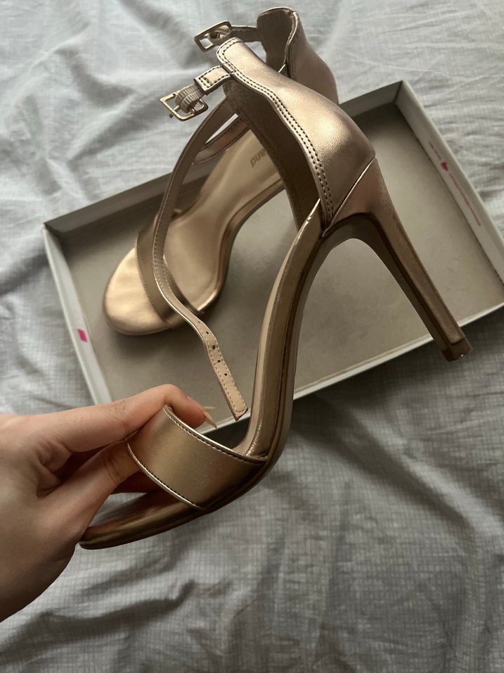 Bej Saten Tokalı İnce Topuklu Kadın Ayakkabı - Görsel 2