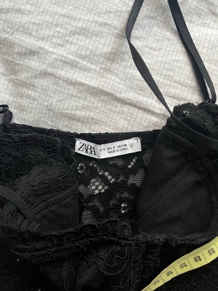 Siyah Dantelli Zara Büstiyer Üst - Görsel 2