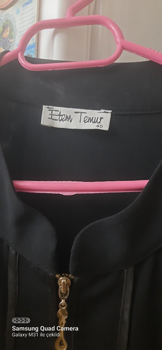 Kadın Siyah Uzun Fermuarlı Gotik ferace - Görsel 2