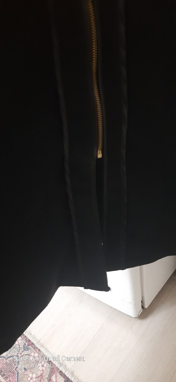 Kadın Siyah Uzun Fermuarlı Gotik ferace - Görsel 4