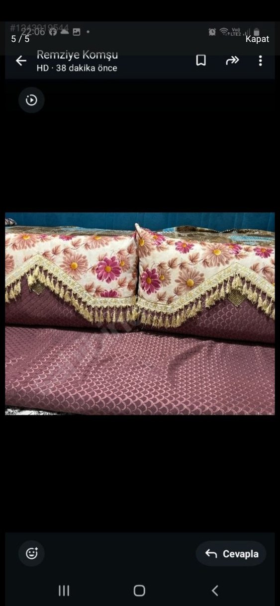 Bordo Nakışlı Klasik Koltuk Örtüsü - Görsel 4