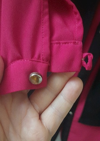 Pembe Siyah Düğmeli yelek detaylı tunik - Görsel 4