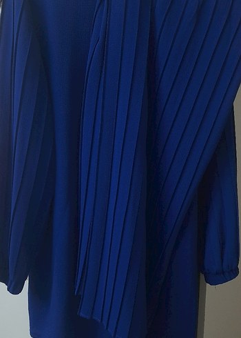 Mavi Piliseli Kadın Midi Tunik - Görsel 7