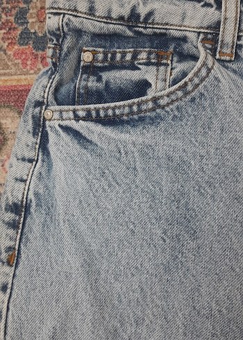 Kadın Mavi Bol Kesim Kot Pantolon - Görsel 5