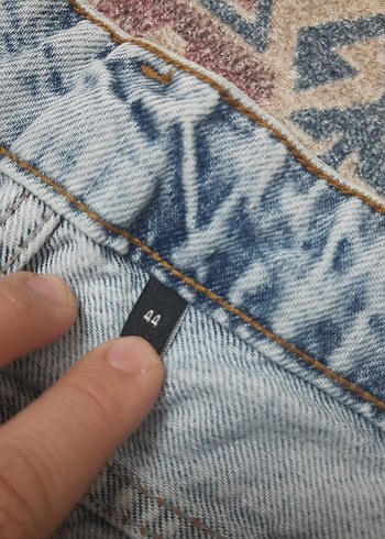 Kadın Mavi Bol Kesim Kot Pantolon - Görsel 3