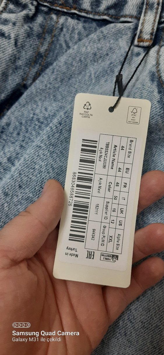 Kadın Mavi Bol Kesim Kot Pantolon - Görsel 4