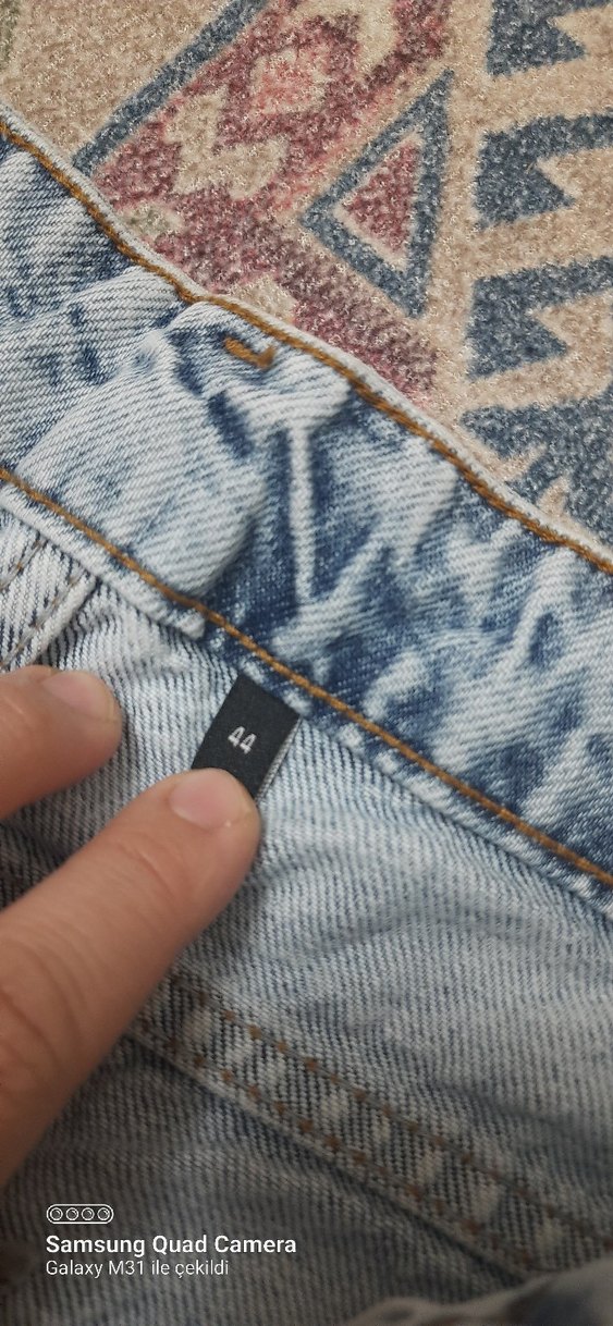 Kadın Mavi Bol Kesim Kot Pantolon - Görsel 3