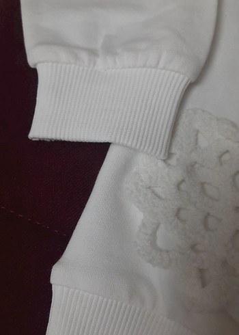 Kız Çocuk Beyaz Pamuklu Sweatshirt - Görsel 5