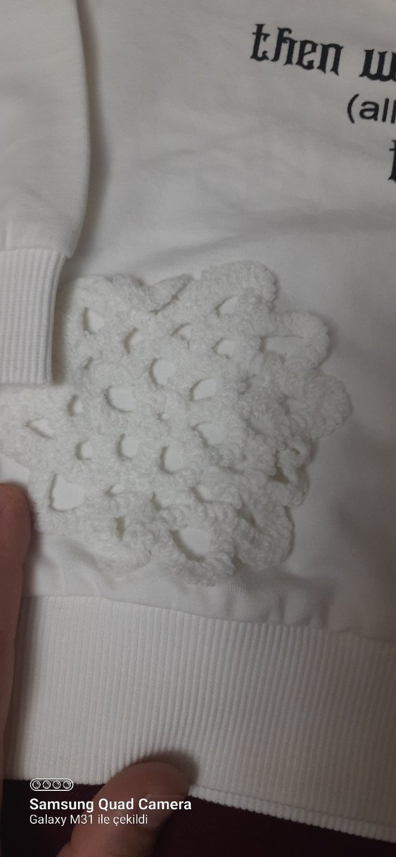 Kız Çocuk Beyaz Pamuklu Sweatshirt - Görsel 2