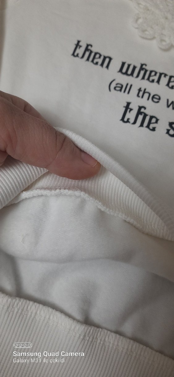 Kız Çocuk Beyaz Pamuklu Sweatshirt - Görsel 4