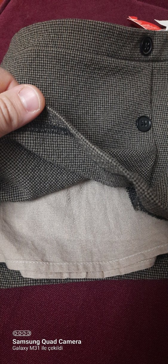 Gri Düğmeli  cocuk Mini Etek - Görsel 5