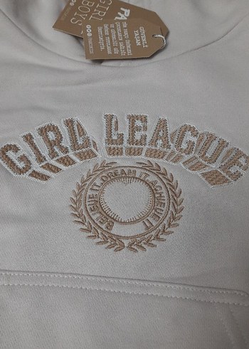 Kızlar için zincir detaylı beyaz sweatshirt - Görsel 2