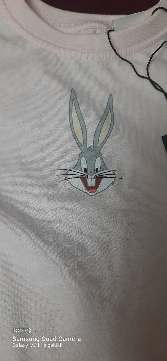 Beyaz Kız Çocuk Baskılı Tişört - Görsel 2