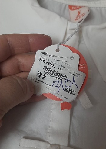 Kız Çocuk Beyaz Pamuklu Kısa Kollu Gömlek - Görsel 5