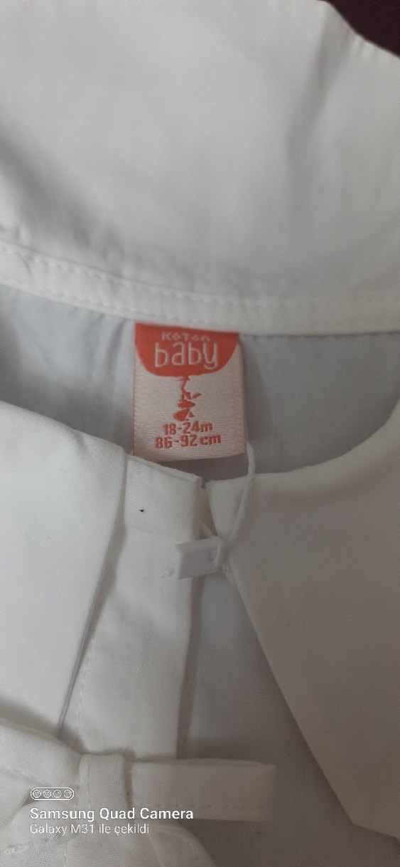 Kız Çocuk Beyaz Pamuklu Kısa Kollu Gömlek - Görsel 4