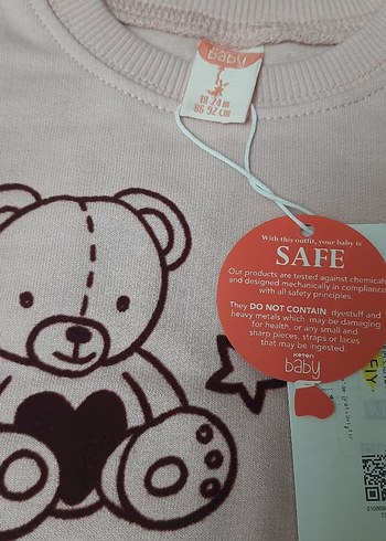 Kız Çocuk Bej Baskılı Uzun Kollu Sweatshirt - Görsel 3