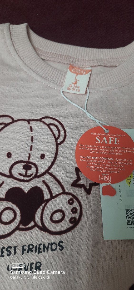 Kız Çocuk Bej Baskılı Uzun Kollu Sweatshirt - Görsel 3