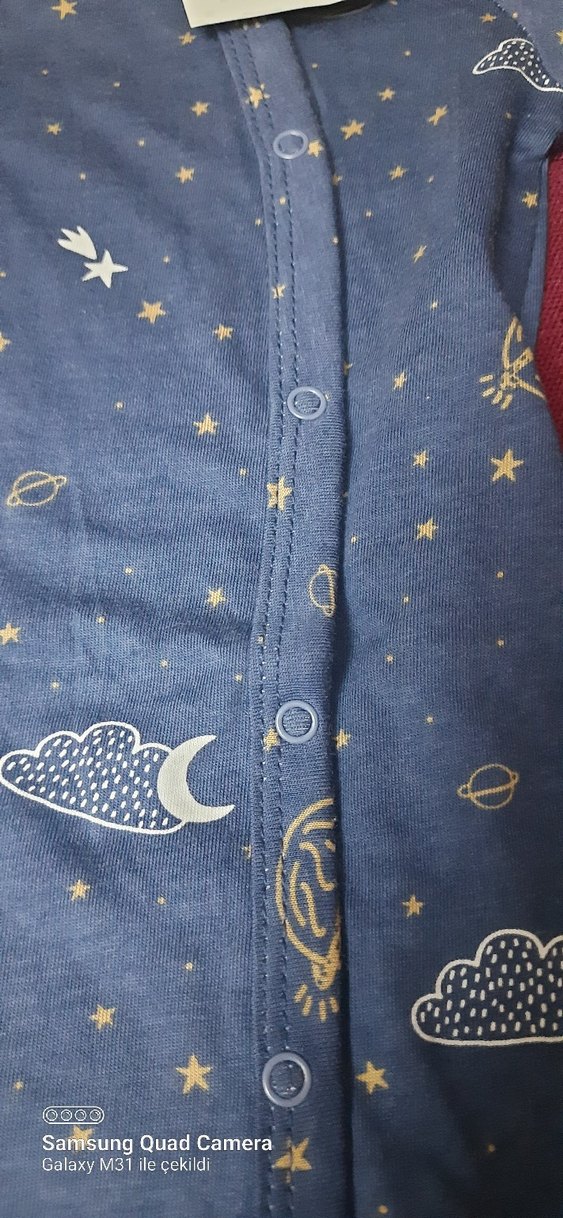 Uzun Kollu Mavi Erkek Bebek Tulum - Görsel 2