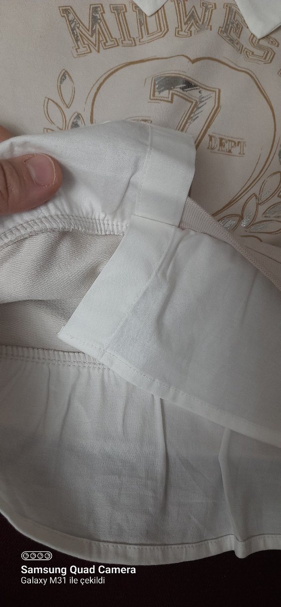 Beyaz Baskılı Uzun Kollu Kız Sweatshirt - Görsel 4