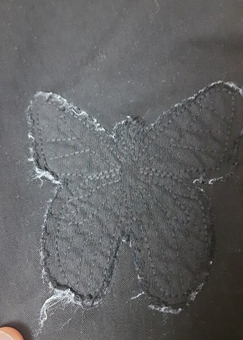 Kelebek Nakışlı Gri Kız Pantolonu - Görsel 2