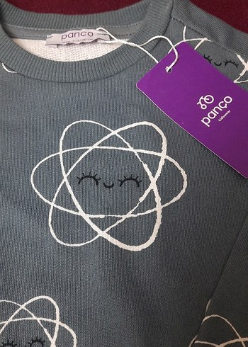 Kız Çocuk Gri Baskılı Örme Sweatshirt - Görsel 2