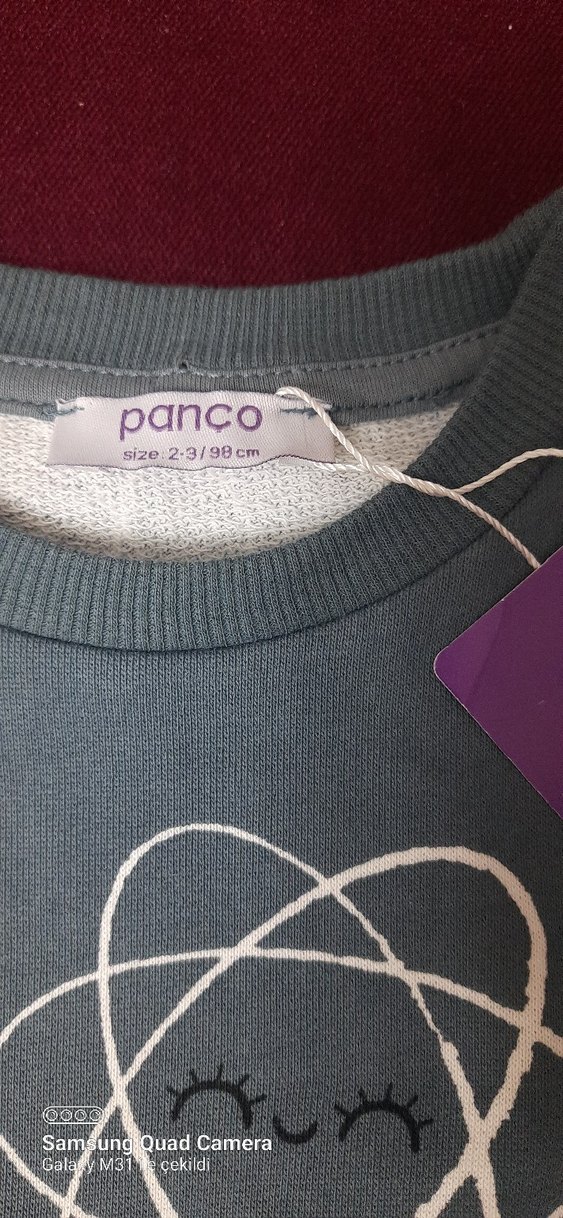 Kız Çocuk Gri Baskılı Örme Sweatshirt - Görsel 3