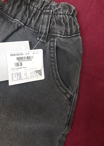 Gri kiz çocuk Denim Kemerli Dar Kesim Jean - Görsel 4