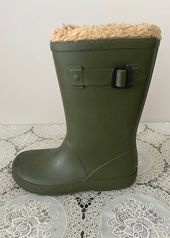 31 Beden yeşil Renk Kürklü Yeşil erkek çocuk Yağmur Çizmesi