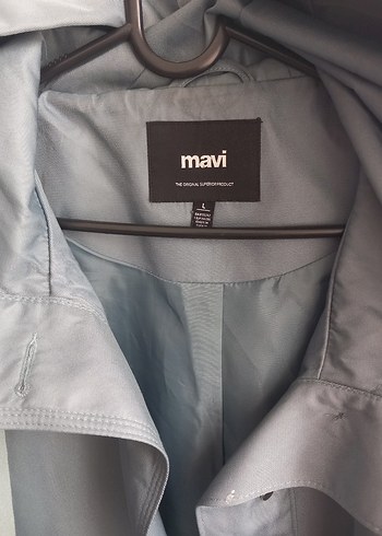 l Beden MAVİ .marka L beden yağmurluk mont..